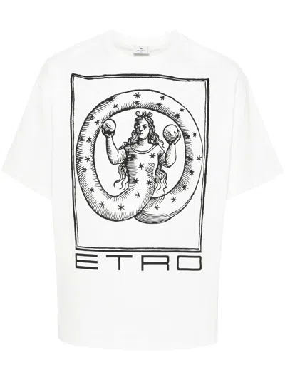 ETRO ETRO COTTON T SHIRT WITH GRAPHIC PRINT