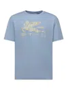 Etro Cotton T-shirt With Logo Print In Blue