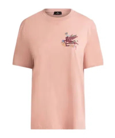 ETRO COTTON T-SHIRT WITH PEGASO