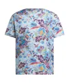 Etro Floral Print Short Sleeve Round Neck T-shirt In Blue