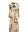 Etro Cotton Trench Coat With Floral Print In Neutral