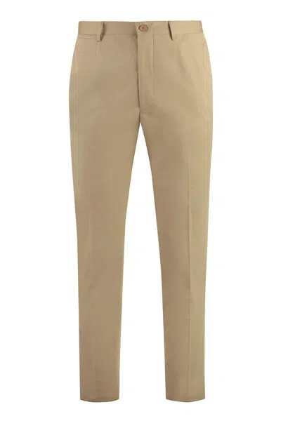Etro Cotton Trousers In Neutral