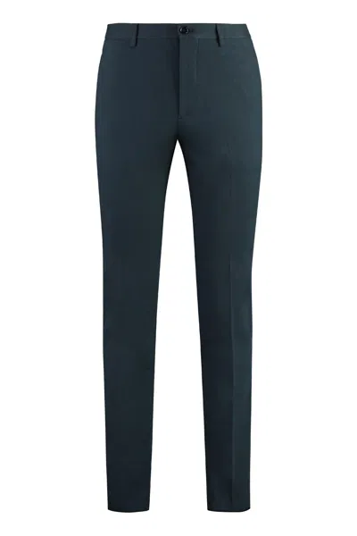 Etro Cotton Trousers In Blue