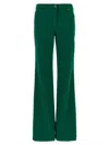 Etro Embroidered-logo Back-patch Trousers In Green