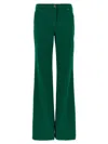 Etro Embroidered-logo Back-patch Trousers In Green