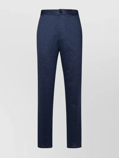 Etro Ripstop Cotton Trousers In Blue