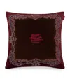 Etro Cotton Velvet Embroidered Kiri Cushion In Multi