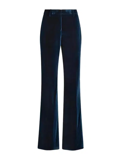 Etro Cotton Velvet Flared Trousers In Transparent