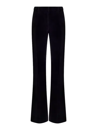 Etro Cotton Velvet Trousers In Black