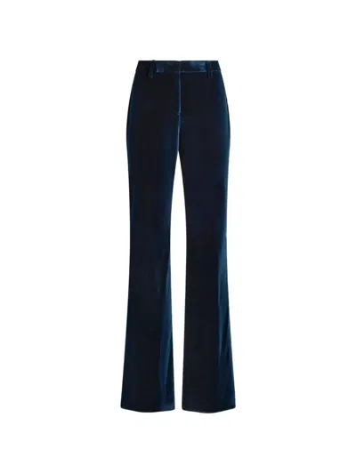 Etro Cotton Velvet Trousers In Blue