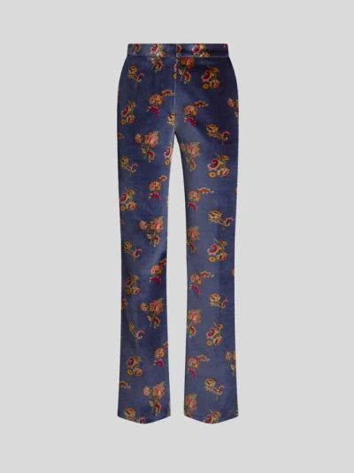 Etro Cotton Velvet Trousers In Black