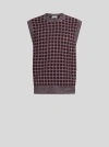 Etro , Cotton Waistcoat With Pegaso Embroidery, Man, Burgundy, Size L In Multi