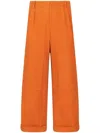 Etro Wide-leg Cotton Blend Trousers With Pleated Front