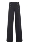 Etro Cotton Wide-leg Trousers In Black
