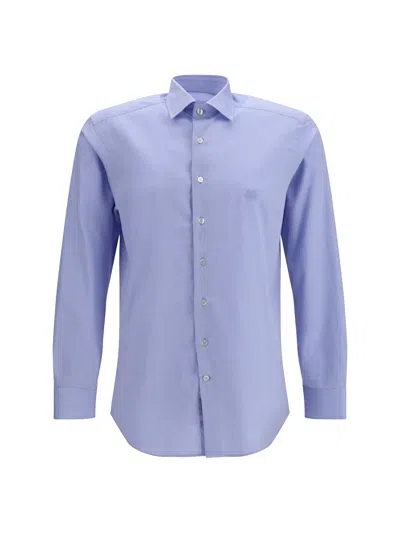 Etro Cotton With Pegaso Embroidery Shirt In Blue