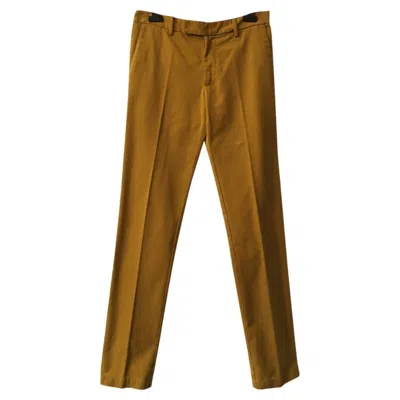 Pre-owned Etro Cotton Yellow Trousers