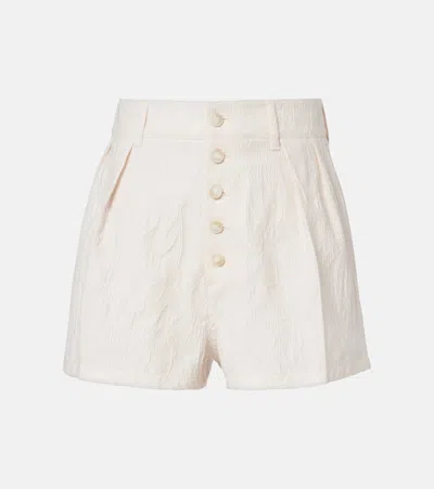 Etro Cotton-blend Jacquard Shorts In White