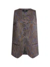 Etro Cotton-blend Jacquard Waistcoat With Paisley Motif In Brown