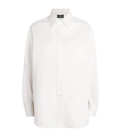 Etro Cotton-silk Floral-print Shirt In White