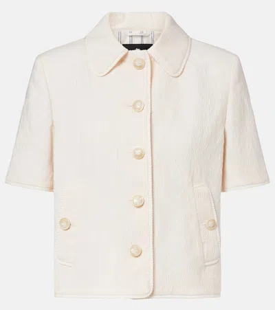 Etro Cottton-blend Jacquard Jacket In Neutral