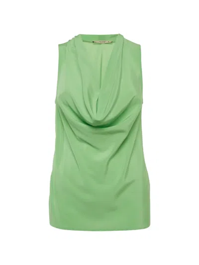 Pre-owned Etro Cowl-neck Silk Top In Green
