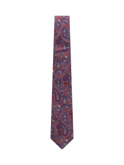 Etro Paisley-pattern Silk Tie In Purple