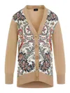 Etro Paisley Print Wool Blend Cardigan In Multi