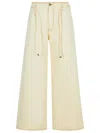 Etro Wide-leg Denim Trousers Drawstring Detail In Cream