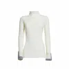 Etro Cream Pure Wool Turtleneck Sweater With Multicolor Cuffs In White