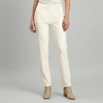Pre-owned Etro Cream Stretch Cotton Trousers S In White