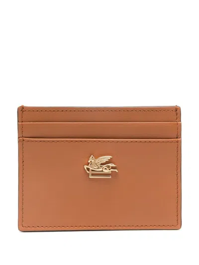 Etro Credit Card Holder In Brown