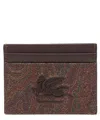 Etro Pegaso Embroidered Card Holder In Multicolor
