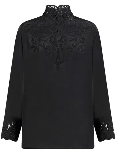 Etro Crepe De Chine Blouse In Black