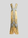 Etro , Crepe De Chine Dress With Print, Woman, Yellow, Size 46 In Yellow