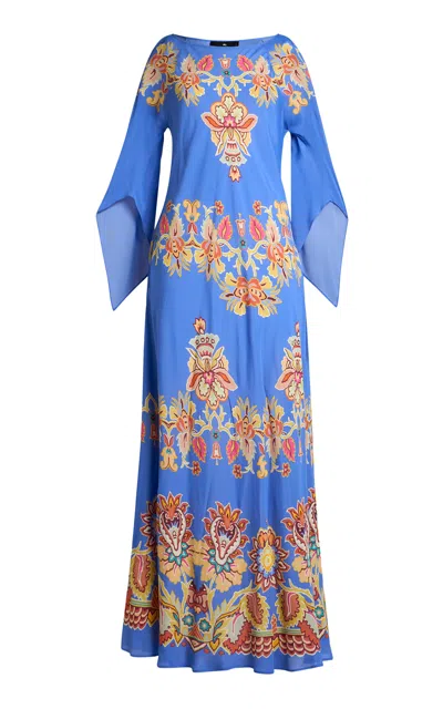 Etro Crepe Maxi Dress In Multi