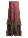 Etro Crepe Paisley Silk Midi Skirt In Multi