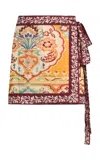 Etro Crepe Sarong Mini Skirt In Multi