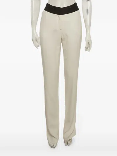 Pre-owned Etro Crepe Trousers In White