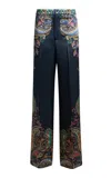 Etro Crepe Wide-leg Pants In Animal Print