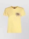 Etro Crew Neck Graphic Print Lightweight Soft Fabric In Yellow