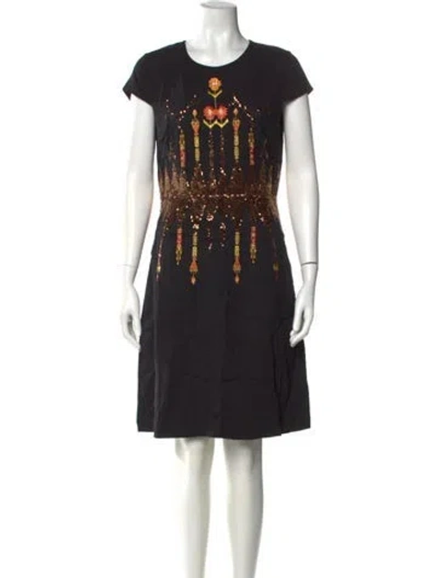 Pre-owned Etro Crew Neck Knee-length Dress In Black