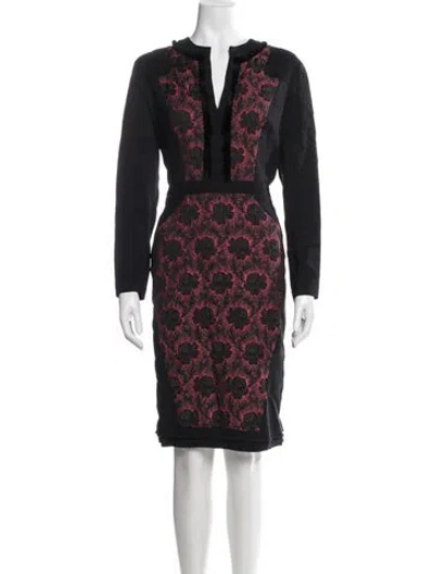 Pre-owned Etro Crew Neck Knee-length Dress In Black