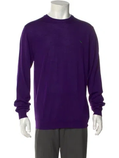 Pre-owned Etro Crew Neck Long Sleeve Pullover In Purple