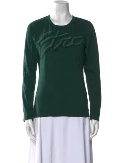 Pre-owned Etro Crew Neck Long Sleeve Sweatshirt In Green