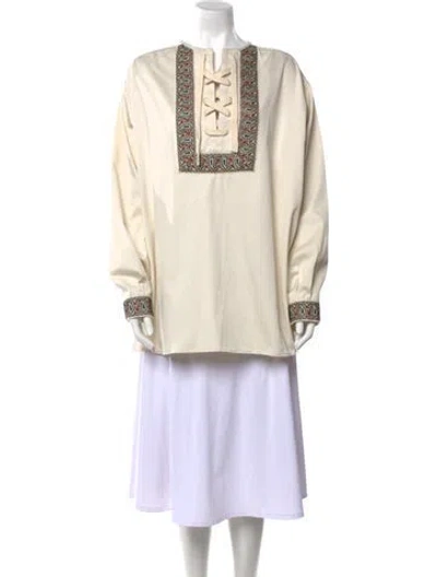 Pre-owned Etro Crew Neck Long Sleeve Tunic In Neutral