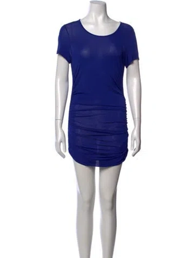 Pre-owned Etro Crew Neck Mini Dress In Blue