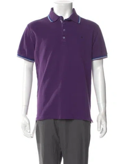Pre-owned Etro Crew Neck Short Sleeve Polo Shirt In Purple