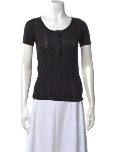 Pre-owned Etro Crew Neck Short Sleeve Top In Black