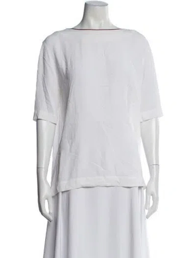 Pre-owned Etro Crew Neck Short Sleeve Top In White