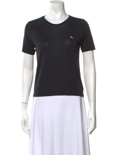 Pre-owned Etro Crew Neck Short Sleeve T-shirt In Black